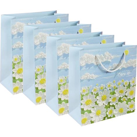 Sac Cadeau - 22 x 10 x 24 5 cm - Carton 210 g - Pour Fêtes et Occasions Spéciales - Lot de 4 (1/5)