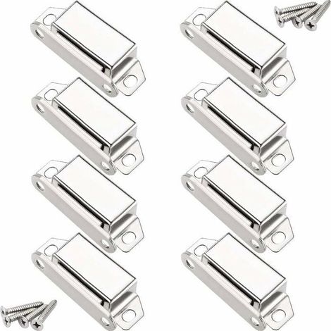 Aimants loqueteaux porte, 10kg, acier inox 304, 8 pièces, meuble armoire placard (1/4)