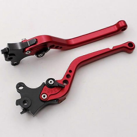 Convient aux motos BMW R1200GS, accessoire de poignée en alliage d'aluminium modifié avec klaxon de frein et d'embrayage réglable (tige longue rouge) (1/5)
