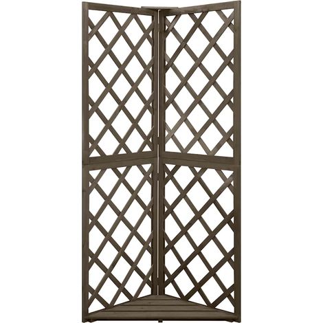 Maison Exclusive - Treillis d'angle Gris 50x50x145 cm Bois de sapin massif (1/5)