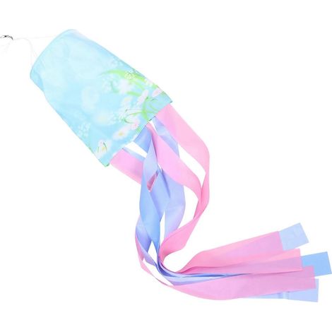 Manche à air décorative extérieure de printemps, en forme de cône, bleue, 100 x 30 cm, indicateur de direction du vent, 1 pièce (1/5)