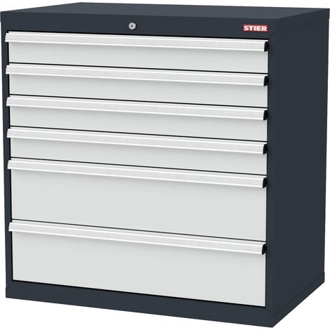 STIER Schubladenschrank 6 Schubladen 900 x 575 x 920 mm 80 kg Belastung (1/2)