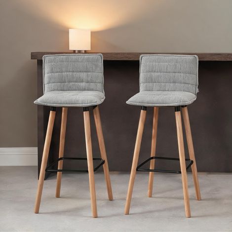 Tabouret de bar gris en polyester 48 x 48 x 99,5 cm (1/5)