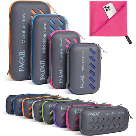 Serviette de Voyage en Microfibre, pour le Camping, la Natation et la Plage, Séchage Rapide - Absorbante - Compacte, pour le Sport, la Gym, le Yoga et les Randonnées (1/5)