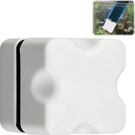 Aimant Aquarium Nettoyage, 3 cm Aimant Nettoyage Vitre Aquarium pour Nettoyage du Verre d'une Épaisseur de 5-12 mm Mini Tampon de Nettoyage Double Aspiration Magnétique au Néodyme-Fer-Bore