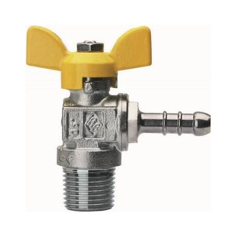 VALVOLA A SFERA PER GAS A SQUADRA FILETTATURA MASCHIO CON PORTAGOMMA Misura: 3/8" x 8  DN 10