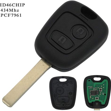 Clé complète avec électronique à Programmer PLIP Peugeot 107 207 307 407 106 206 306 406 Citroen C1 C2 C3 C4 C5 C6 C8 Xsara Saxo Berlingo Coque TELECOMMANDE @Pro-Plip (1/4)