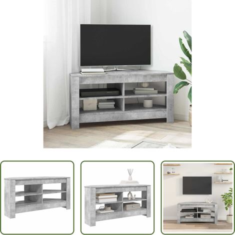 Meuble tv moderne - MeubleTVd'Angle Gris béton 102 x 40,5 x 45 cm Bois d'ingénierie (1/5)