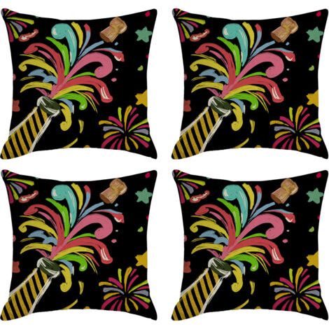 Bonne année Housses de coussin décoratives pour le Nouvel An et les fêtes d'hiver, parfaites pour décorer votre canapé ou votre fauteuil (1/5)