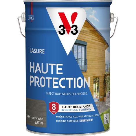 Lasure Haute Protection Biosourcée V33 gris anthracite Satin - 5L (1/5)