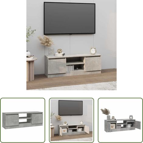 Meuble tv avec porte - Meuble TV avec porte Gris béton 102x30x36 cm (1/5)