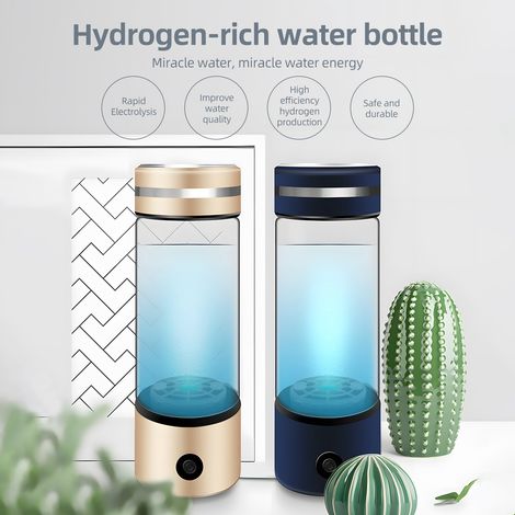 Générateur de bouteille d'eau à hydrogène portable avec technologie SPE et PEM Machine ioniseur rechargeable pour la maison, les voyages, le fitness, la consommation quotidienne – 330 ml. (1/5)