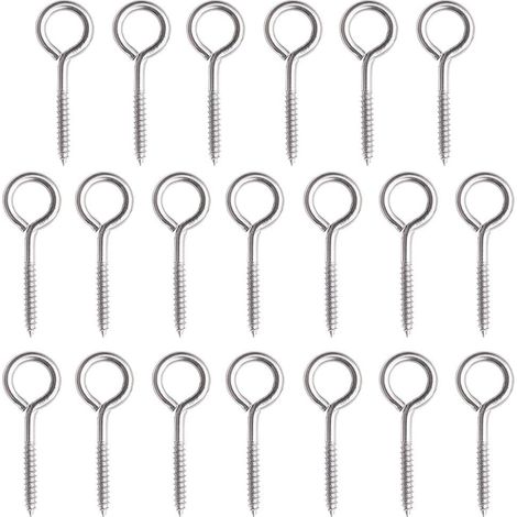 20 crochets à œillet - inox - pour fixation et mur/plafond (1/5)