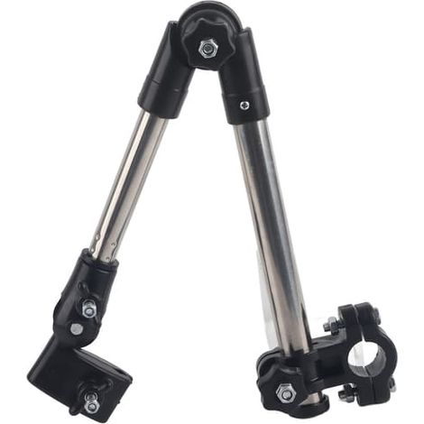 Support extensible réglable à 360° pour parapluie, poussette, vélo ou chaise, noir (1/5)