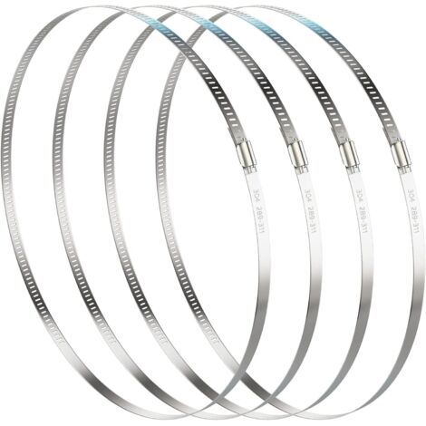 289-311mm grand tuyau de tuyau réglable 304 Camps de conduit en acier inoxydable 4 Clips de serrure de tuyau de conduite de verrière de paquet (1/5)