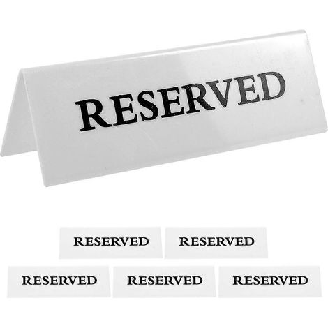 Lot de 6 panneaux acryliques « Réservé » pour tables de restaurant ou tables réservées. (1/5)