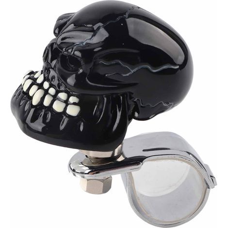 Volant Skull Knob Poignée Suicide Power Handle pour Voiture Camion Tracteur Bateau Noir (1/5)