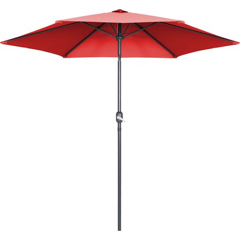 Parasol droit 3m en aluminium rouge (1/3)