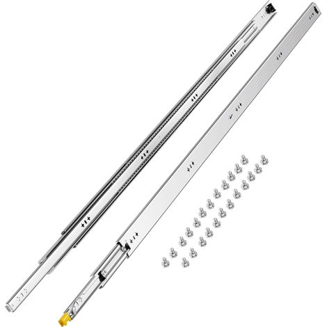 VEVOR 1 Paio di Guide per Cassetti a Estensione Completa, Capacita di Carico 113,4 kg, Guide per Cassetti con Bloccaggio, Cuscinetti a Sfera con Guida Scorrevole 1530 x 53 x 19,5 mm