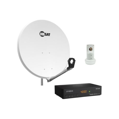 Pack HDSAT Parabole satellite acier 80cm avec Support LNB + LNB Single + Décodeur Satellite ASTRA HD + Carte (1/5)