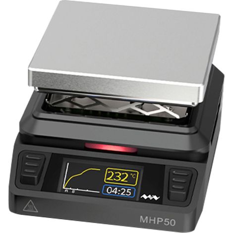 Plateforme chauffante à température constante, surface de chauffe élargie de 50 x 50 mm, ventilateur de refroidissement intégré, écran LCD 160 x 80, conception de chauffe segmentée avec fonction de mi (1/5)