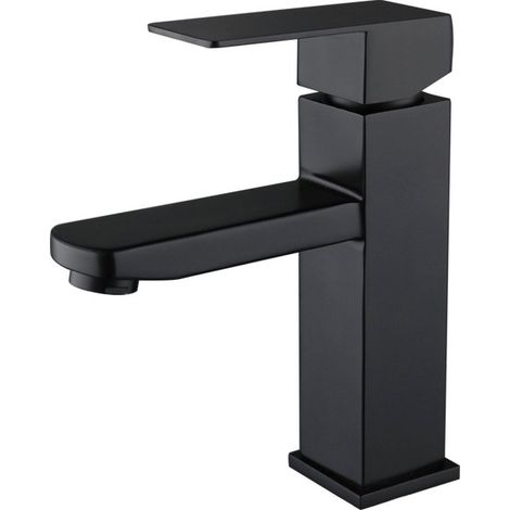 Robinet de salle de bain Robinet de lavabo Robinet de cuisine Noir industriel Universel Eau chaude et froide (1/5)