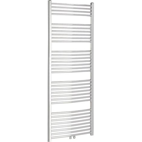 Radiateur de salle de bain chromé brillant avec raccord central HxB 1636x600 mm (1/2)
