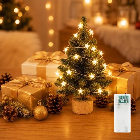 Guirlande Lumineuse à Piles, en Forme D’étoiles, 1m 20LED, Piles (1/5)