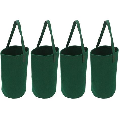 YMYNY 4 Pack Inverted Hanging Planting Bags for Tomatoes and Strawberries, Florist Bags, Seedling Bags, Green