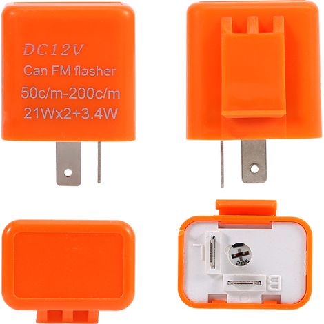 Relais clignotant LED haute puissance à vitesse réglable pour moto 12 V 2 broches (orange) (1/5)
