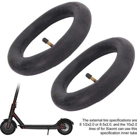 Jeffergarden 2 Pack 8 1/2x2 Tube Intérieur Incurvé Pneu Outil Gonflable Épaissi Renforcé Chambre À Air pour Xiaomi M365 Scooter Électrique (1/4)