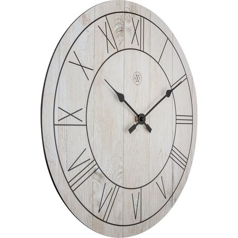 Horloge murale ronde en bois 40 cm avec chiffres romains pour salon et cuisine - PANGIVO (1/5)