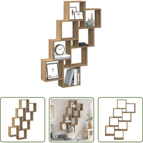 Holzregal -  Würfelregal Artisan-Eiche 90x15x119,5 cm Holzwerkstoff (1/5)