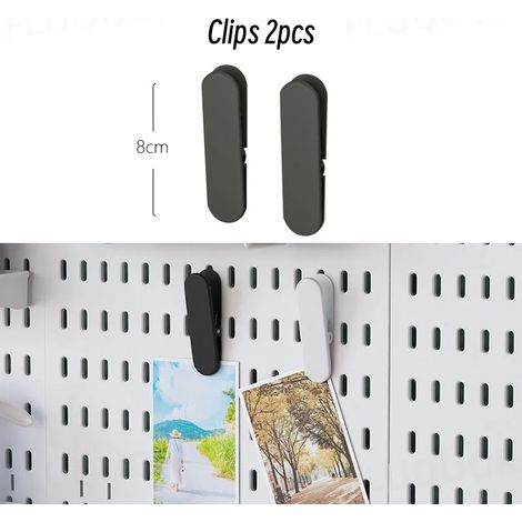 (clips B) Organisateur mural sans perçage pour panneau perforé, étagères de rangement modulaires avec crochets et accessoires, pour salle de jeux, cuisine ou bureau (1/5)