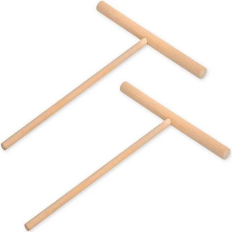 1/2 bâtonnet à crêpes en bois en forme de T, outil de cuisine (2 pièces) (1/5)