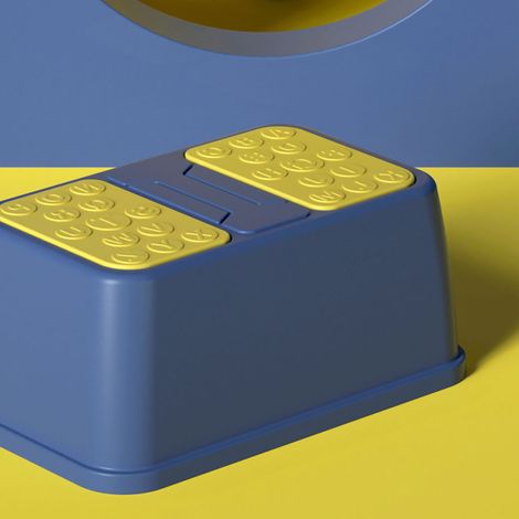 Stabiler, rutschfester Toilettenhocker aus Kunststoff, kippsicher, für Babys und Kinder, blau, einlagig (1/4)