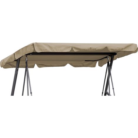 Toldo para columpio de 200 x 145 cm, color beige, impermeable Toldo de repuesto para columpio universal de 3 plazas, protección UV 50 (1/5)