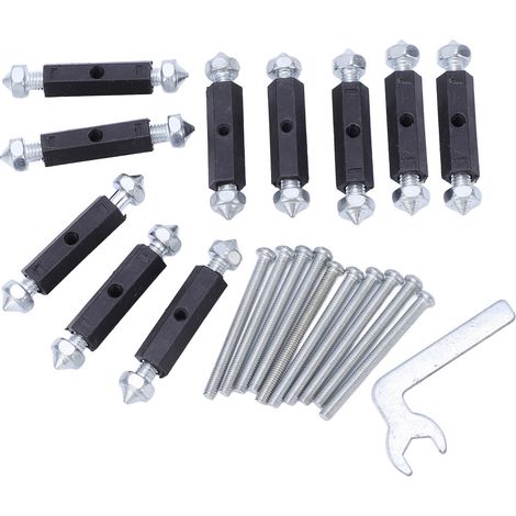 Kit réparation boîte électrique mural 118mm acier alliage tige support vis clé pour prise interrupteur boîtier dérivation fixerapide 10 tiges 10 vis (1/5)