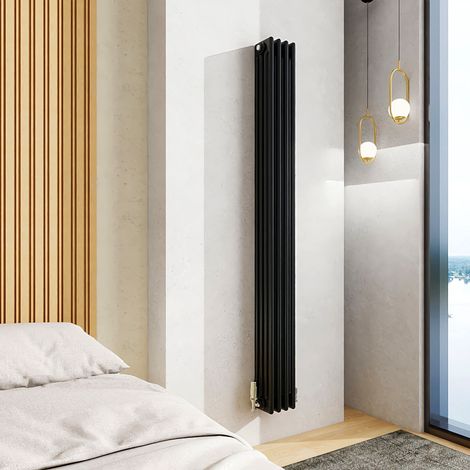 AICA 1800x200mm Black Vertical Traditional Radiator Cast Iron 4 Column Heating UK (1/5)