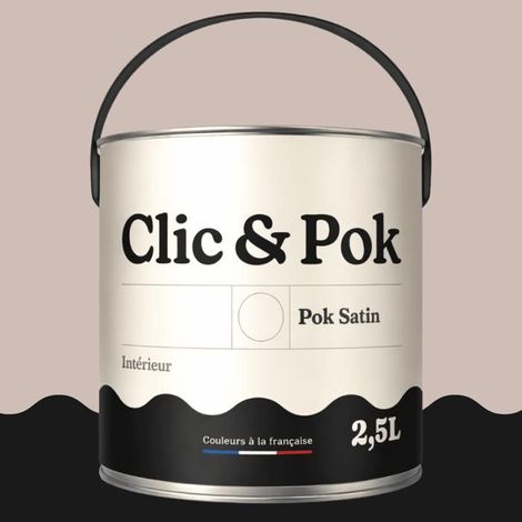POK SATIN Peinture Mur Plafond – Intérieure Satinée, Lessivable, Multisupport - Rose Poudré - 2,5L