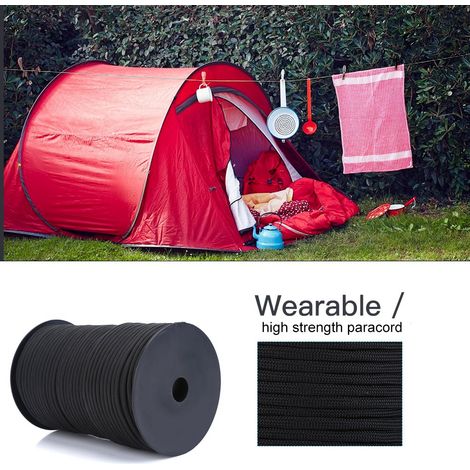 Corde de Survie Réfléchissante 100m Noir pour Bracelet Paracorde et Accessoires Outdoor (1/5)