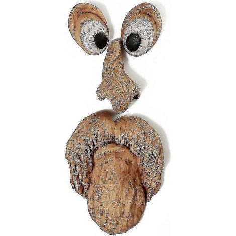 Décoration de visage de fantôme en écorce pour Halloween, Noël, Pâques, bricolage maison, extérieur, accessoires créatifs, monstre des arbres, marron, 1 pièce