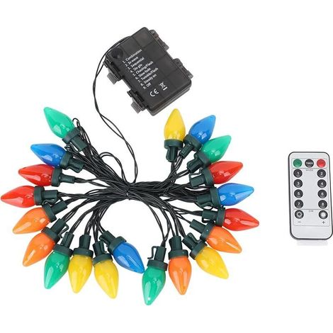 Guirlande Lumineuse de Noël Extérieure, Guirlande Lumineuse de Noël à LED C9, 5 M, 20 LED, étanche, Lumières de Noël C9 à la Fraise pour Extérieur, Intérieur, Extérieur, Patio, (1/5)