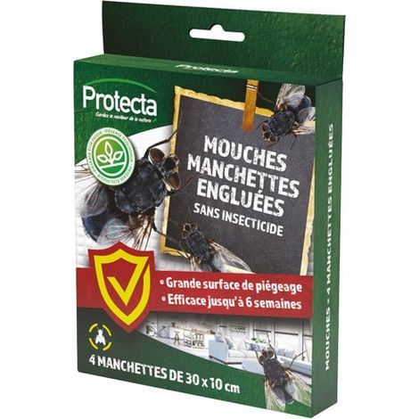PROTECTA - Mouches 4 manchettes engluées 10 x 30cm