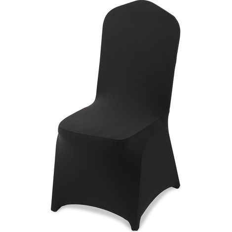 VEVOR Fundas Sillas de Comedor 150 Piezas, Funda para Sillones Elástica de Poliester y Elastano, para Sillas de Hasta 51 x 45 x 95 cm, Tela Suave y Transpirable, para Boda, Fiestas, Banquetes, Negro