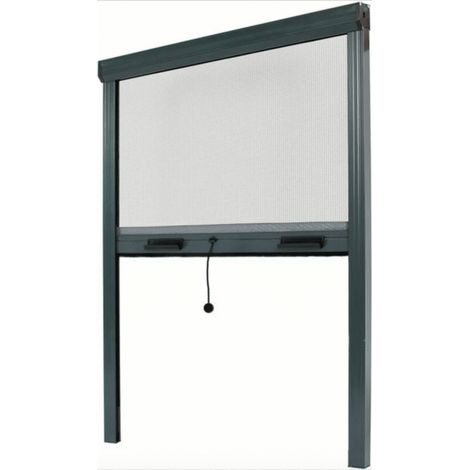 ZANZARIERA RULLO AVVOLGIBILE FINESTRA 80x170 RIDUCIBILE IN ALLUMINIO GRIGIO 3401 (1/2)