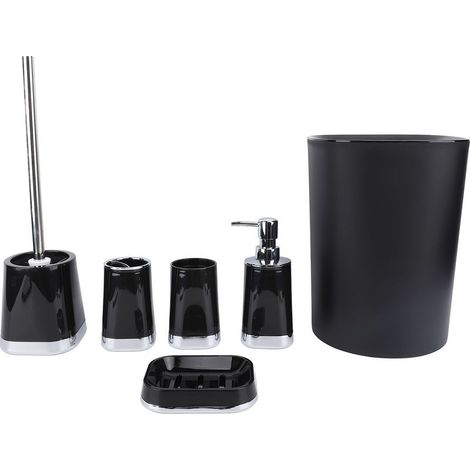 Ensemble d'accessoires de salle de bain pratiques en PP : poubelle, gobelet pour bain de bouche, brosse de toilette et distributeur de savon pour la maison. (1/5)