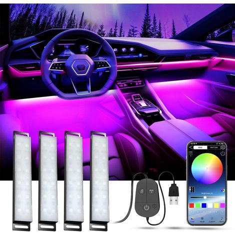 LED Innenbeleuchtung Auto mit APP Steuerung, 16 Mio. Farben, Musikmodus, USB (1/5)