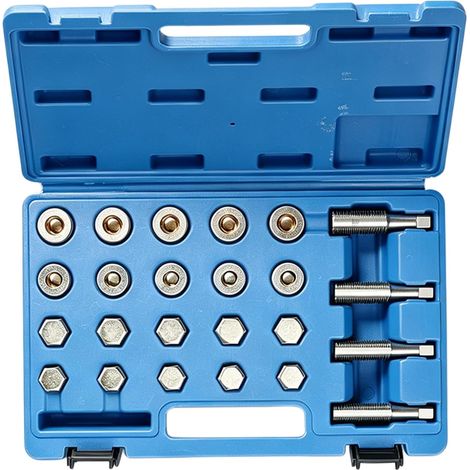 Kit de réparation de vis de vidange d'huile - Kit de réparation de 64 pièces M13 x 1,5, M15 x 1,5, M17 x 1,5, M20 x 1,5 - Kit de réparation de filetage pour réservoir d'huile et taraudage (1/5)