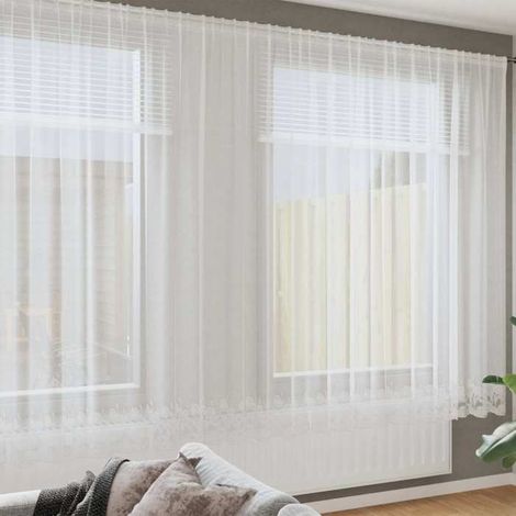 4107939 Rideau en Dentelle Floral Blanc 245 x 600 cm Polyester (1/5)